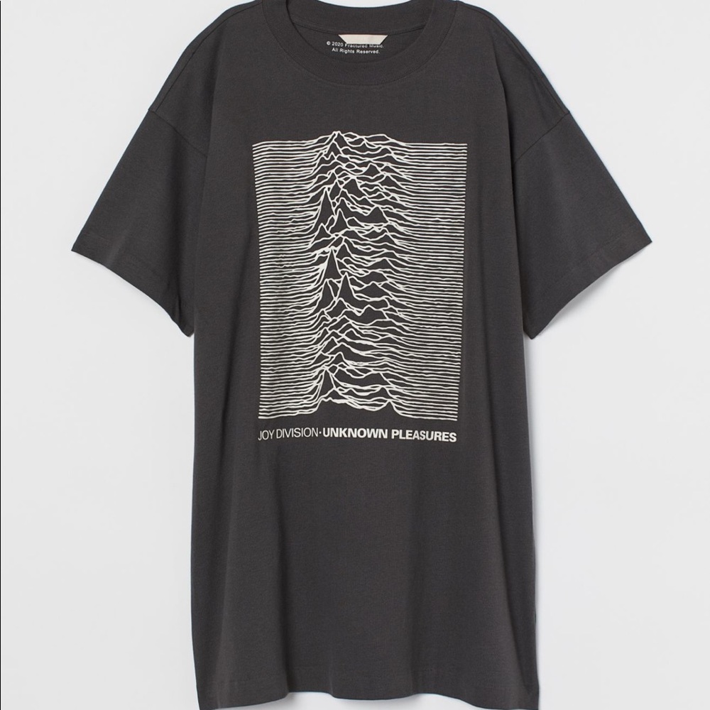 BNWT H&M T-shirt Mini Dress, Small, Grey/White